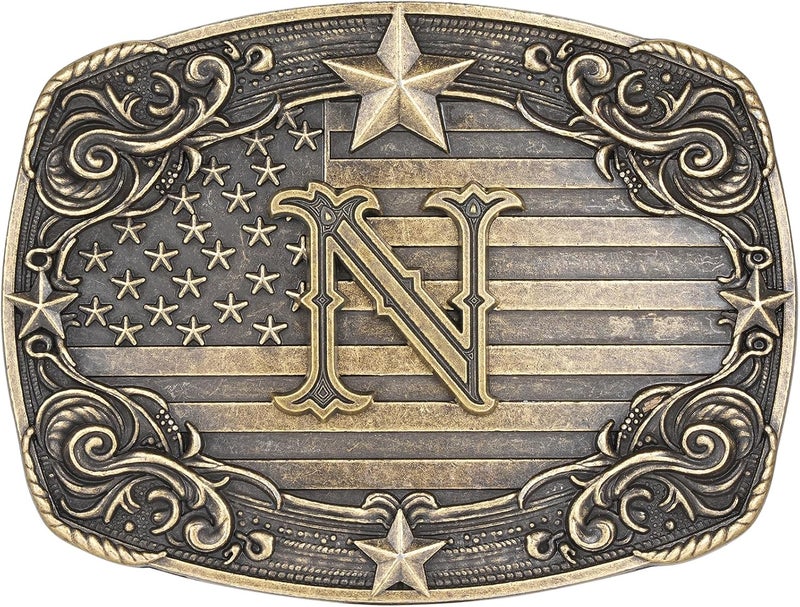 Flipslo Store Western Belt Buckle for Men Women Initial Letter A to Z Cowboy Belt Buckle Texas Buckle hebillas vaqueras para hombre - Image 1